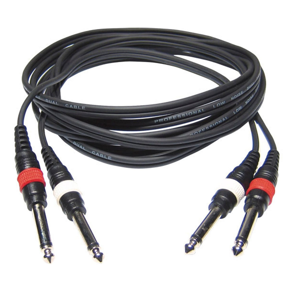 Cordon ligne 2x 4mm – 2x Jack mâle mono / 2x Jack mâle mono – 6m