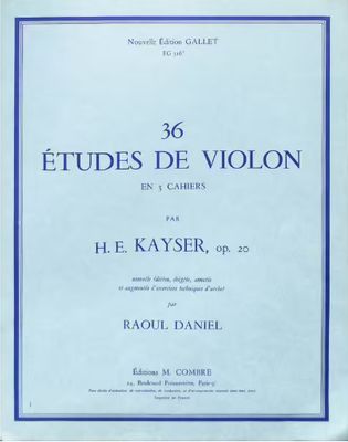 KAYSER - 36 études de violon - 2ème cahier