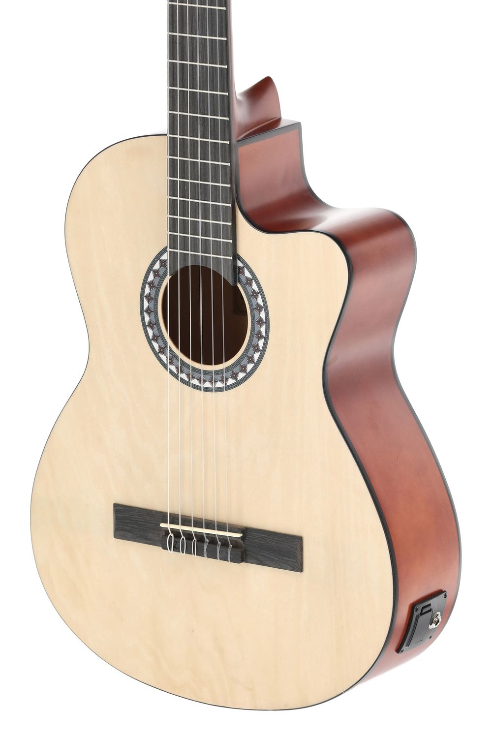 PURE GEWA Basic - Guitare électro-classique - Naturelle avec housse et cable